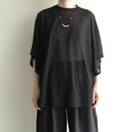 PHEENY   Sheer jersey gathered shoulder top