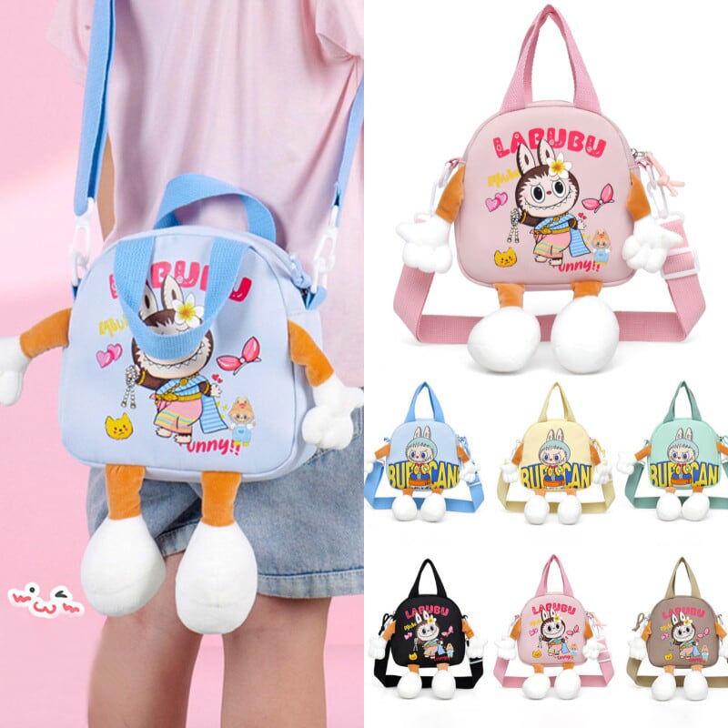 新作♡遠足やお出かけの相棒に!labubu ラブブ 子供用ショルダーバッグ 新作 カワイイデザイン しっかり作られたキッズバッグ 遠足やハイキングに最適 プレゼントに