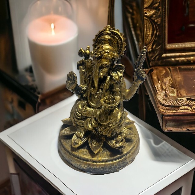 ガネーシャ 学業向上 商売繁盛 開運 ヒンドゥー教の神様 象の神様 ガナパティ 歓喜天 聖天 瞑想 癒し オブジェ 置物 アジアン雑貨 T17074
