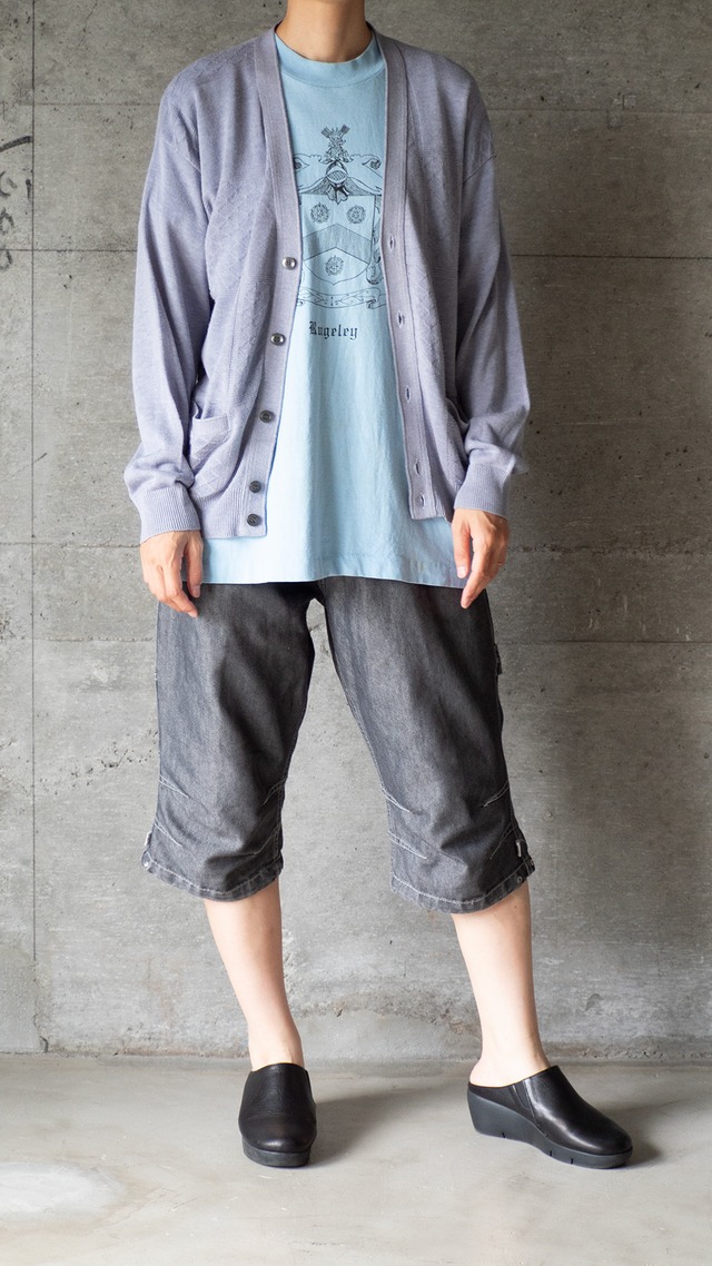"COTE D'AZUR" 1990s Acrylic linen v-neck cardigan