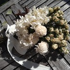 Rose  & hydrangea swag  バラと紫陽花のスワッグ　ソフトホワイト