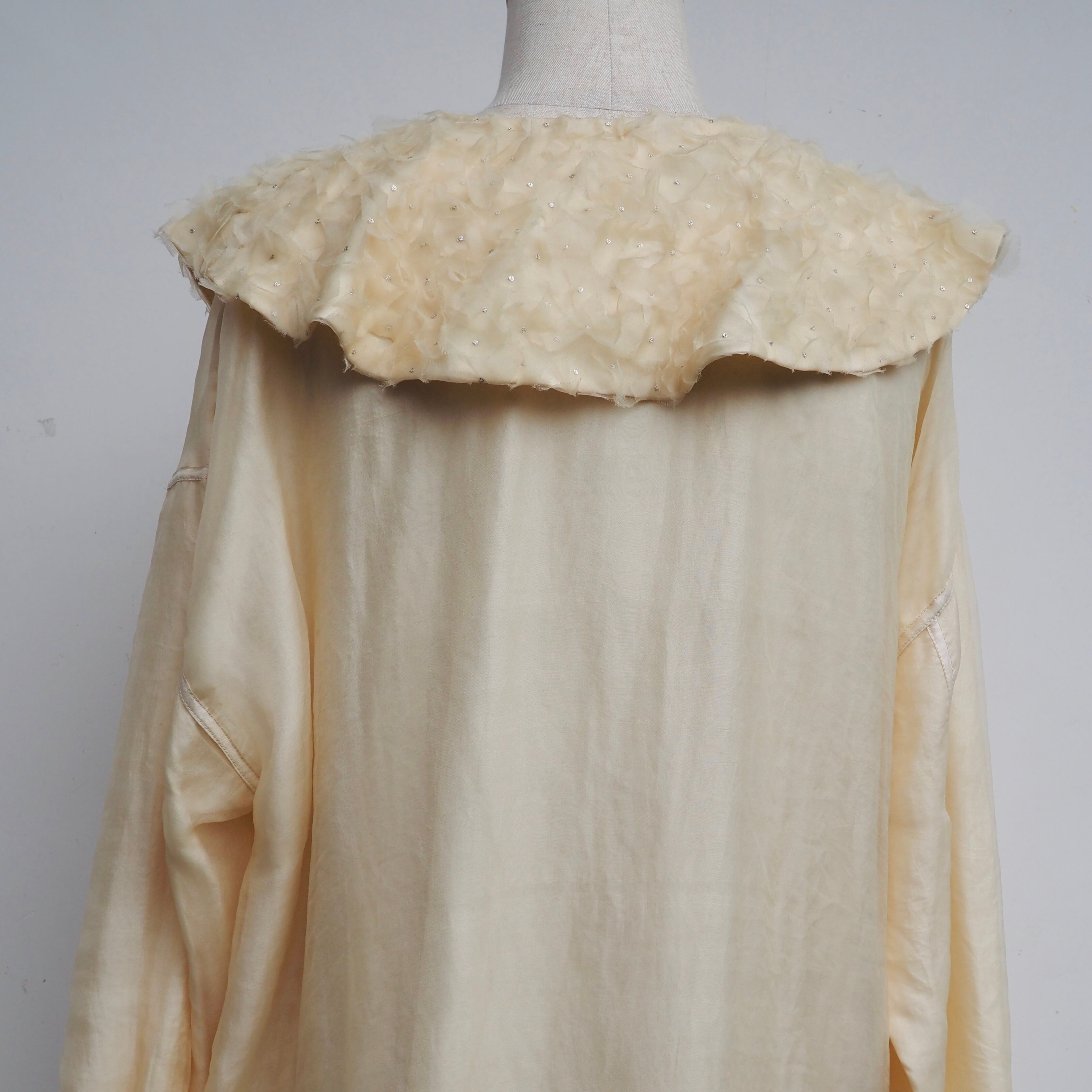 BUNON/Flower Layered Silk one piece coat/シルクワンピースコート