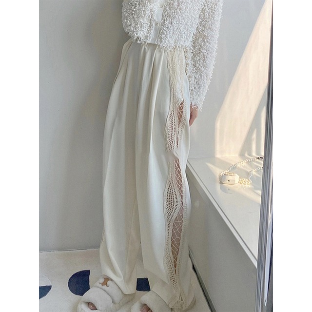 side lace drape pants　10368