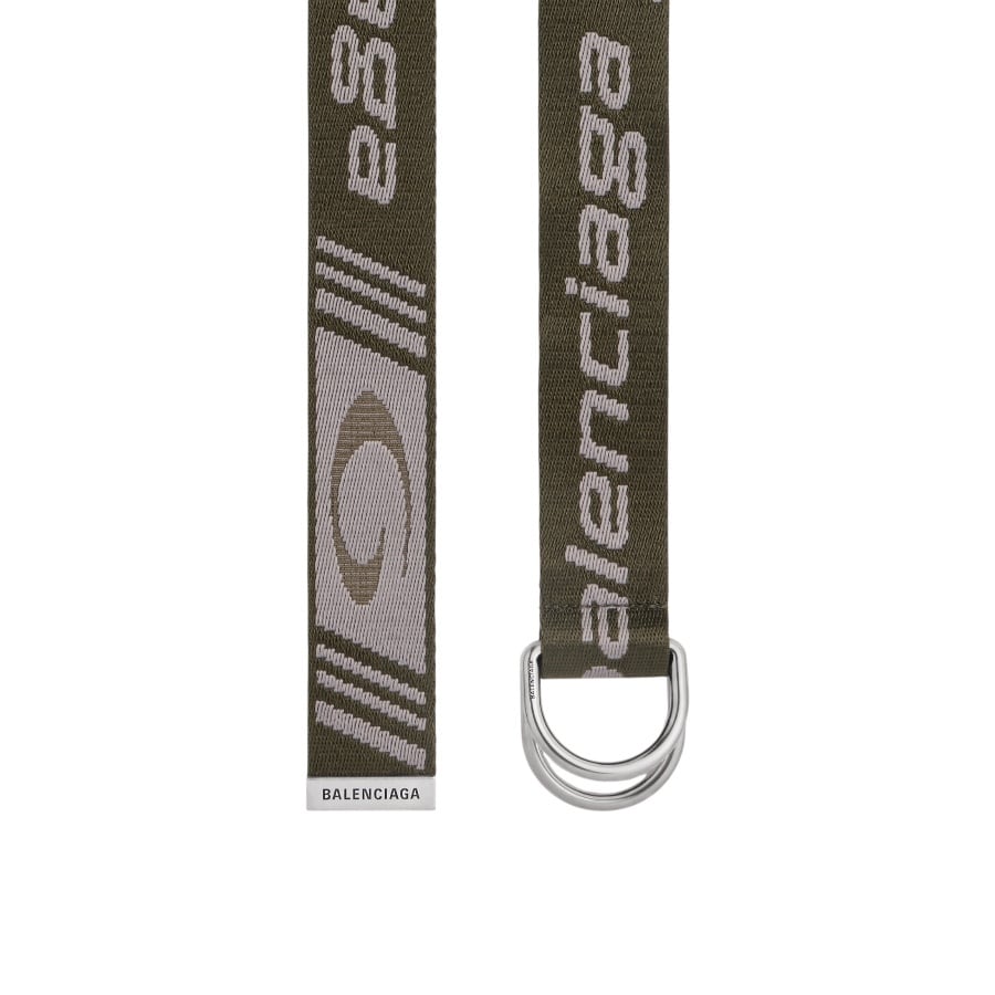 【美品】BALENCIAGA Ｄリング ロゴ ベルト 青/緑 Balenciaga ジャカードキャンバスのDリングベルト | Sendegaro JP