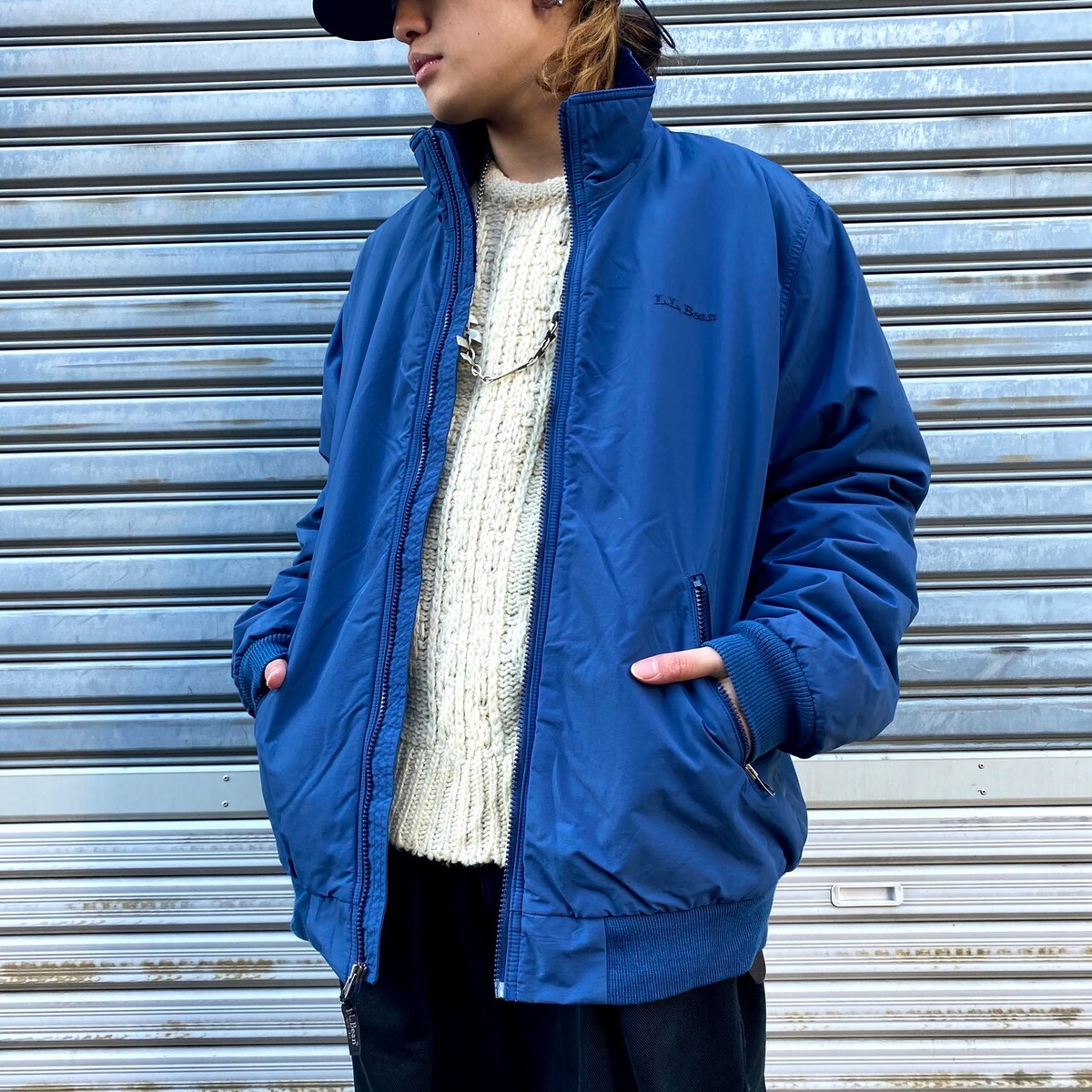 L.L.Bean エルエルビーン フリース×ナイロンジャケット メンズM 古着  