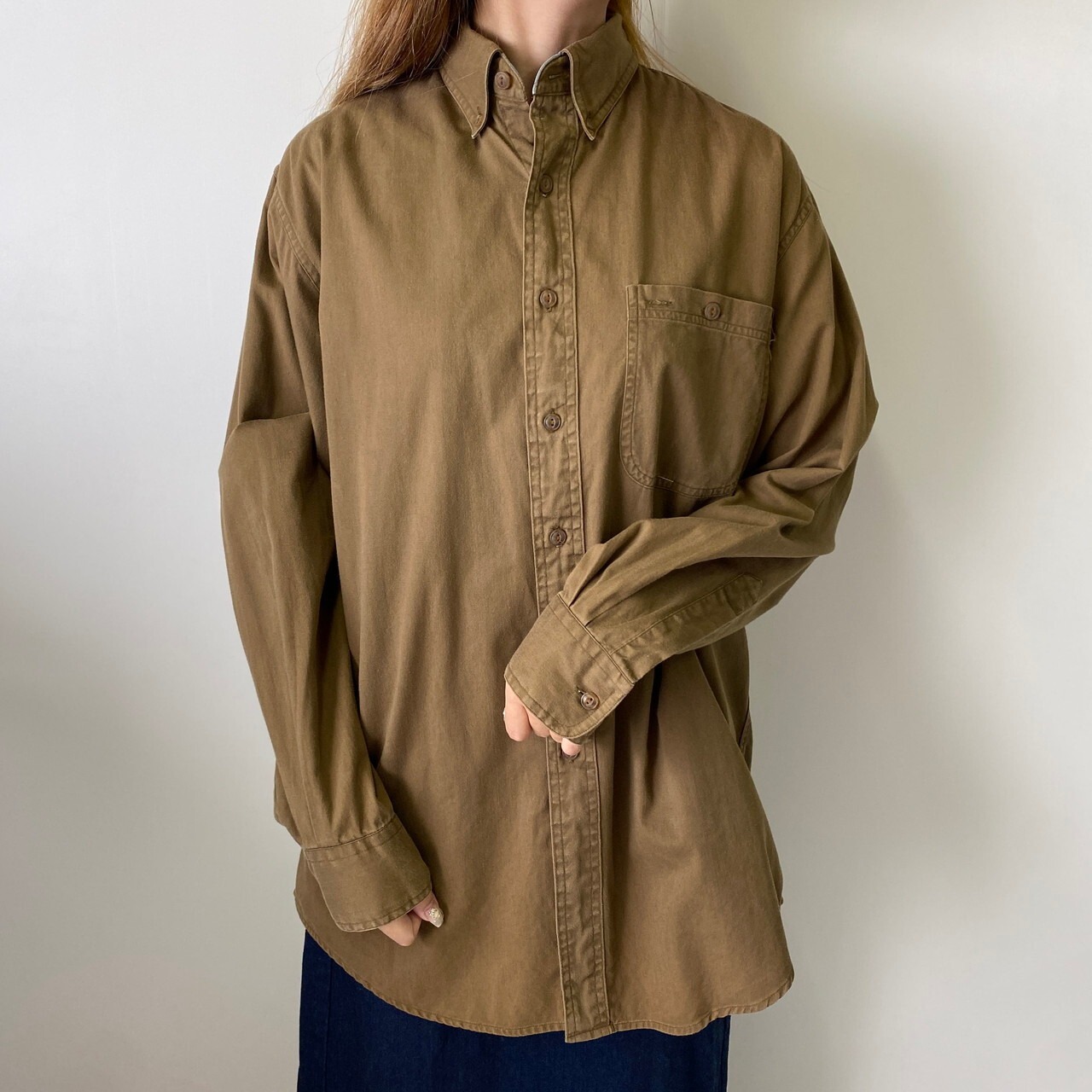 80年代 CHAPS Ralph Lauren チャップス ラルフローレン 長袖 ボタン 