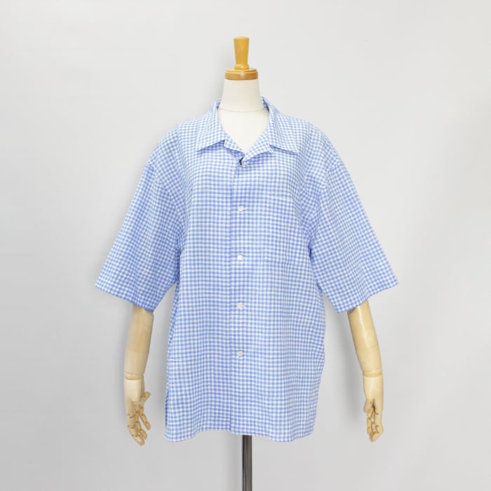 awasa アワサ awasa open collar s/s check shirt aws5-sh003 2026春夏 awasa アワサ awasa open collar s/s check shirt aws5-sh003 2026春夏
