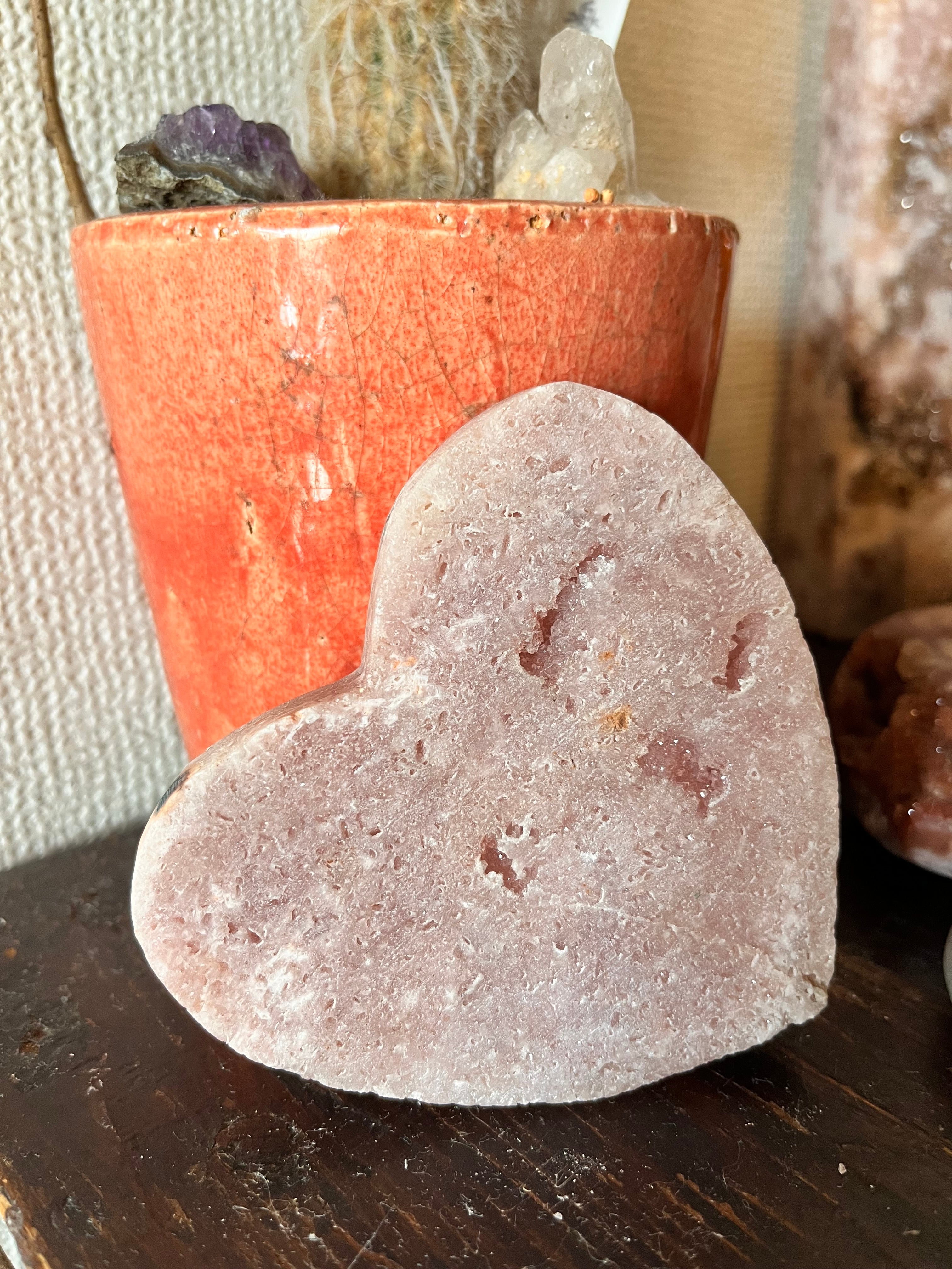 「大きなピンクのアメジストハート 」Big pink amethyst heart