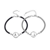 【ペアブレスレット】王子と狐 かわいい ブラック ホワイト ブレスレット