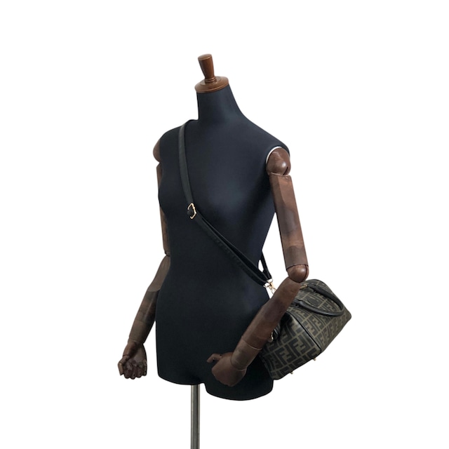 FENDI フェンディ ズッカ ショルダーバッグ ブラック FFロゴ PVC ミニボストン 2way vintage ヴィンテージ オールド ec36sk