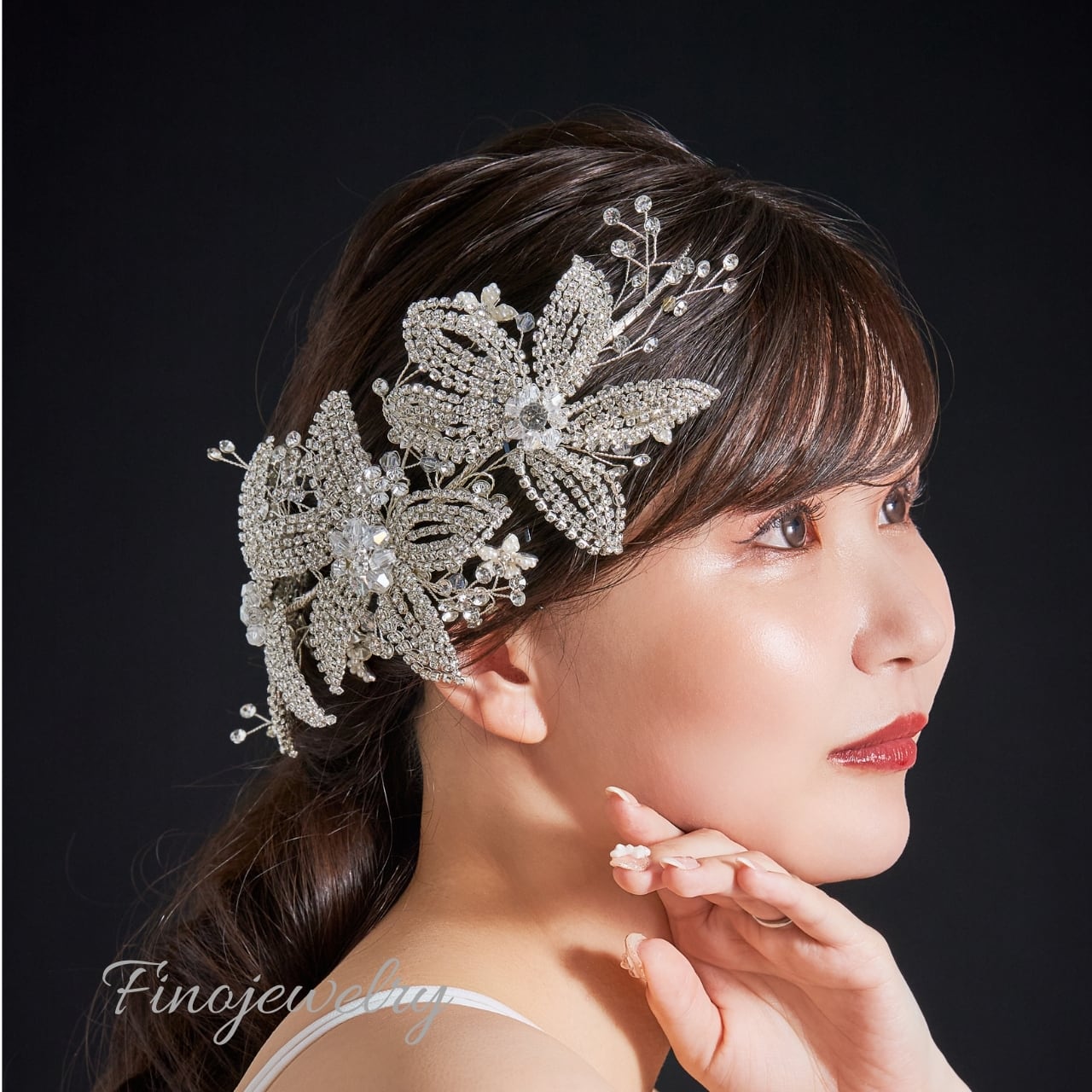 フィノジュエリーブライダル用クリスタルアクセサリーセット P018N026 2点セット | ブライダルアクセサリー Finojewelry フィノ