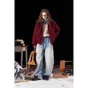 【暖かさUP】ストリート ラペル ムートンコート 中綿ジャケット T1973