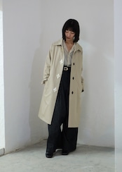 METHO - IV Rhombus Coat :Black|菱形ホール/貝ボタン(クローバー)/ラグラン