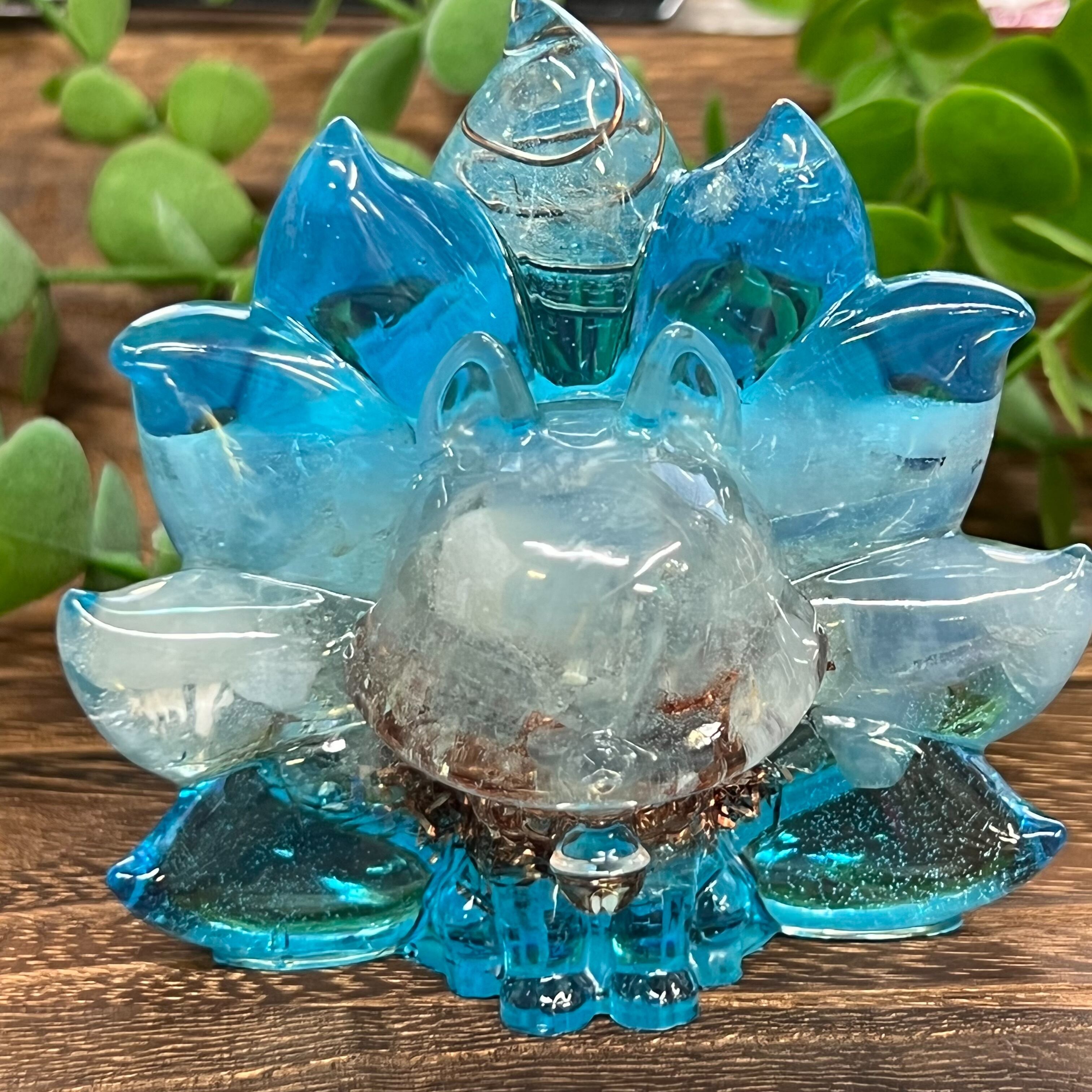 【1点もの】九尾の狐オルゴナイト アクアマリン