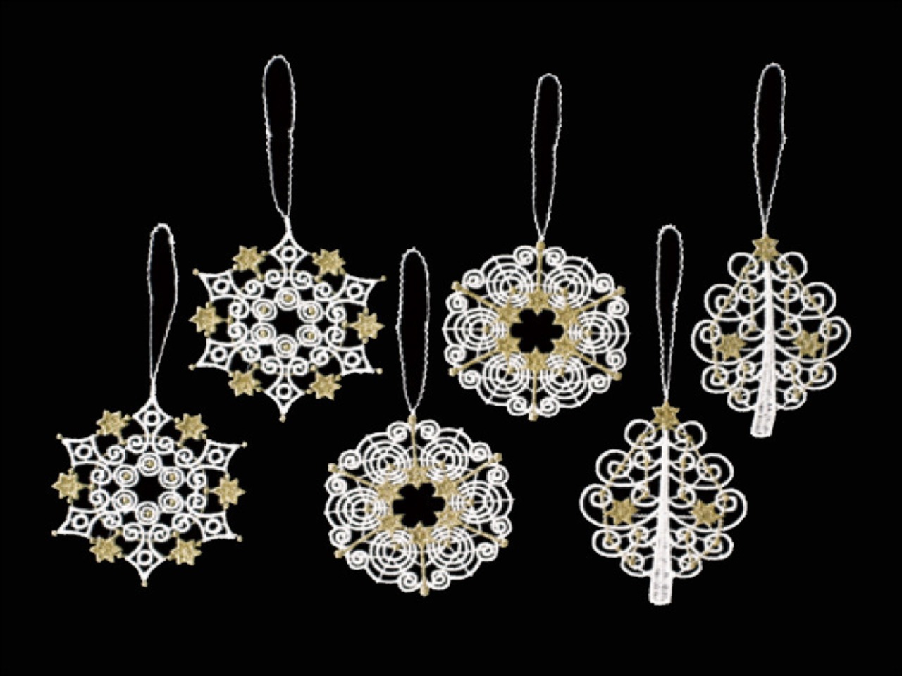 レースリース・6点セット・スノーフレーク