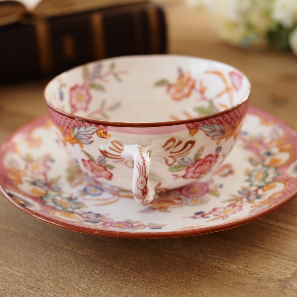 フランスアンティーク サルグミンヌ ミントン216 ピンク カップ