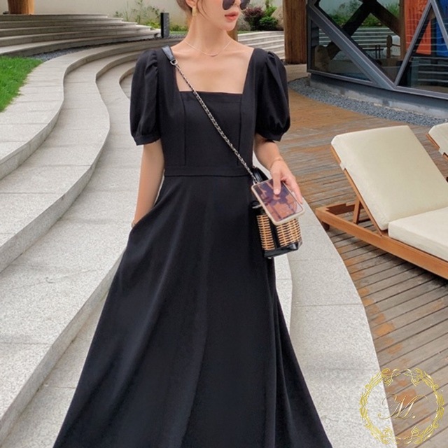 ワンピース パフスリーブ リゾートワンピ マキシ バックスタイル 韓国風 春 夏 レディースファッション通販 スタイルアップ服 M エムドット 30代大人女子向けの大人可愛いを集めたセレクトショップ