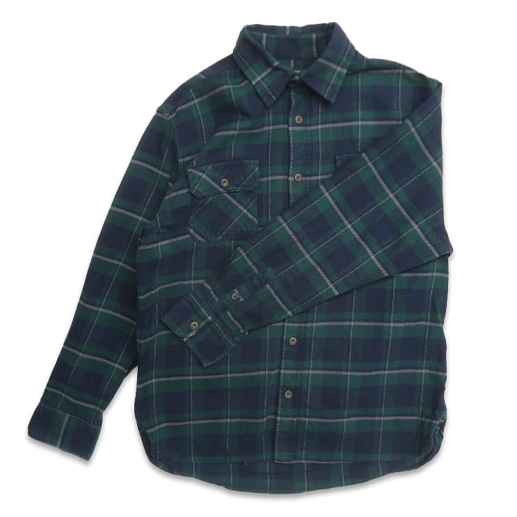 古着 JACHS ネルシャツ 長袖シャツ チェック マチ付き 表記：L