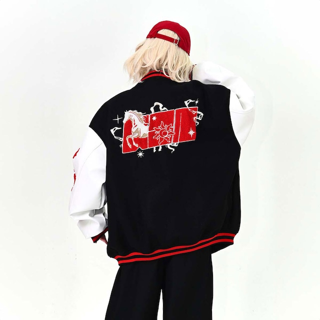 ワッペンミックスストリートスタジアムジャケット
2col R01628