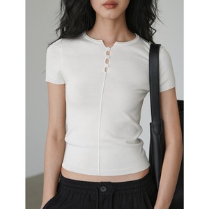 slim button cutsew　k-0040