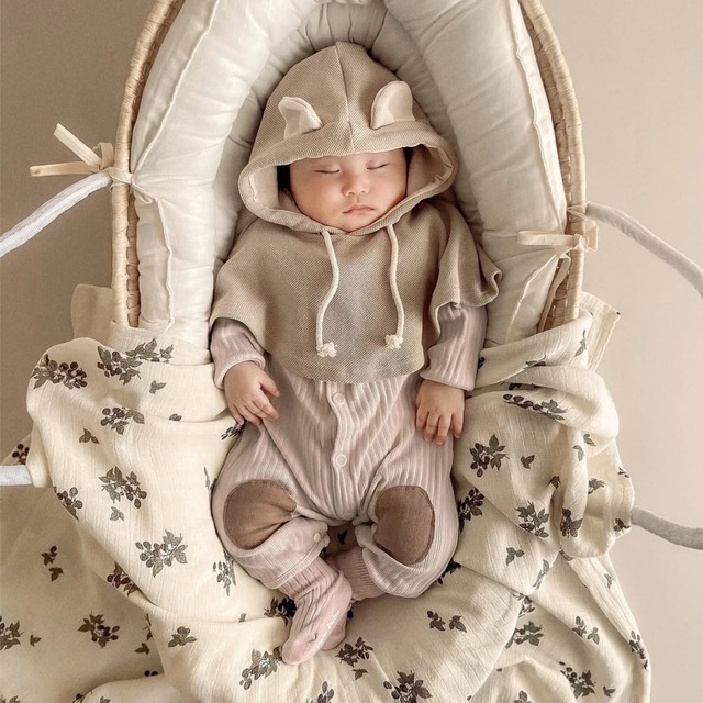 ベビー 秋新作　 リブ  カバーオール