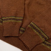 CROCODILE クロコダイル フェアアイル ハーフジップ ウールニットセーター サイズ L /メンズ/ブラウン