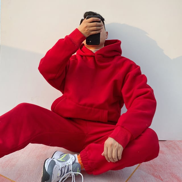 【大人気！ラスト】レッドブル パーカー　ロングパンツ　上下セットアップ　赤　L 予約販売】メンズ セットアップ 上下 長袖 フーディ パーカー レッド