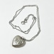 Vintage Sterling Carved Heart Pendant Necklace