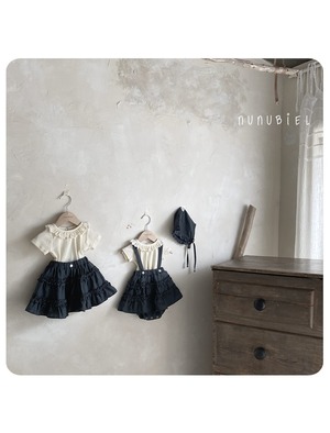 【即納】nunu biel / kids /ribbed frill t-shirts