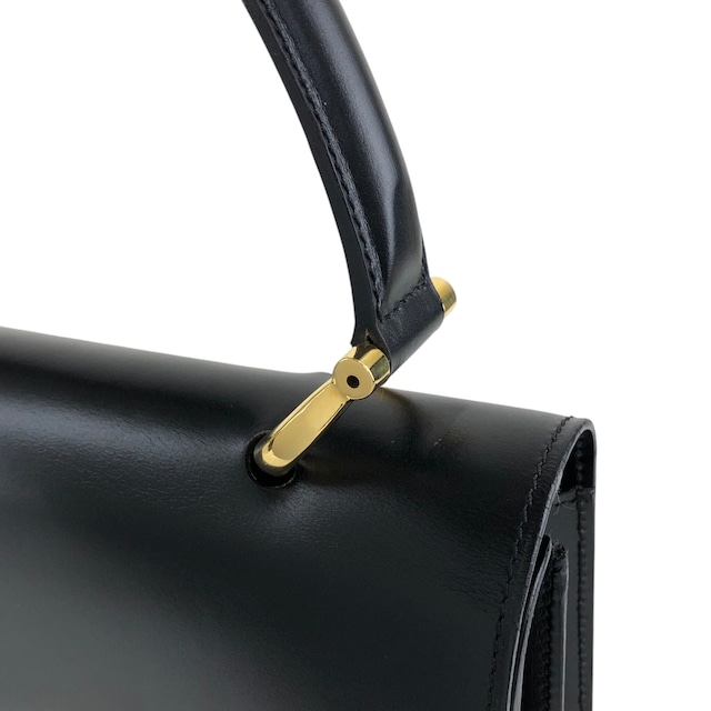CELINE セリーヌ ハンドバッグ ブラック ガンチーニ レザー vintage ヴィンテージ オールド hkm3p8