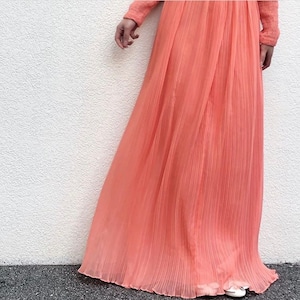 60's 70's fresh orange long dress