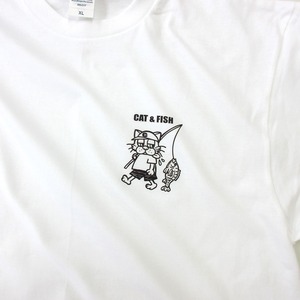 選べるデザイン アウトドア 釣りネコ Tシャツ sp10 釣り ブラックバス シーバス ヒラメ アオリイカ イシダイ ロウニンアジ