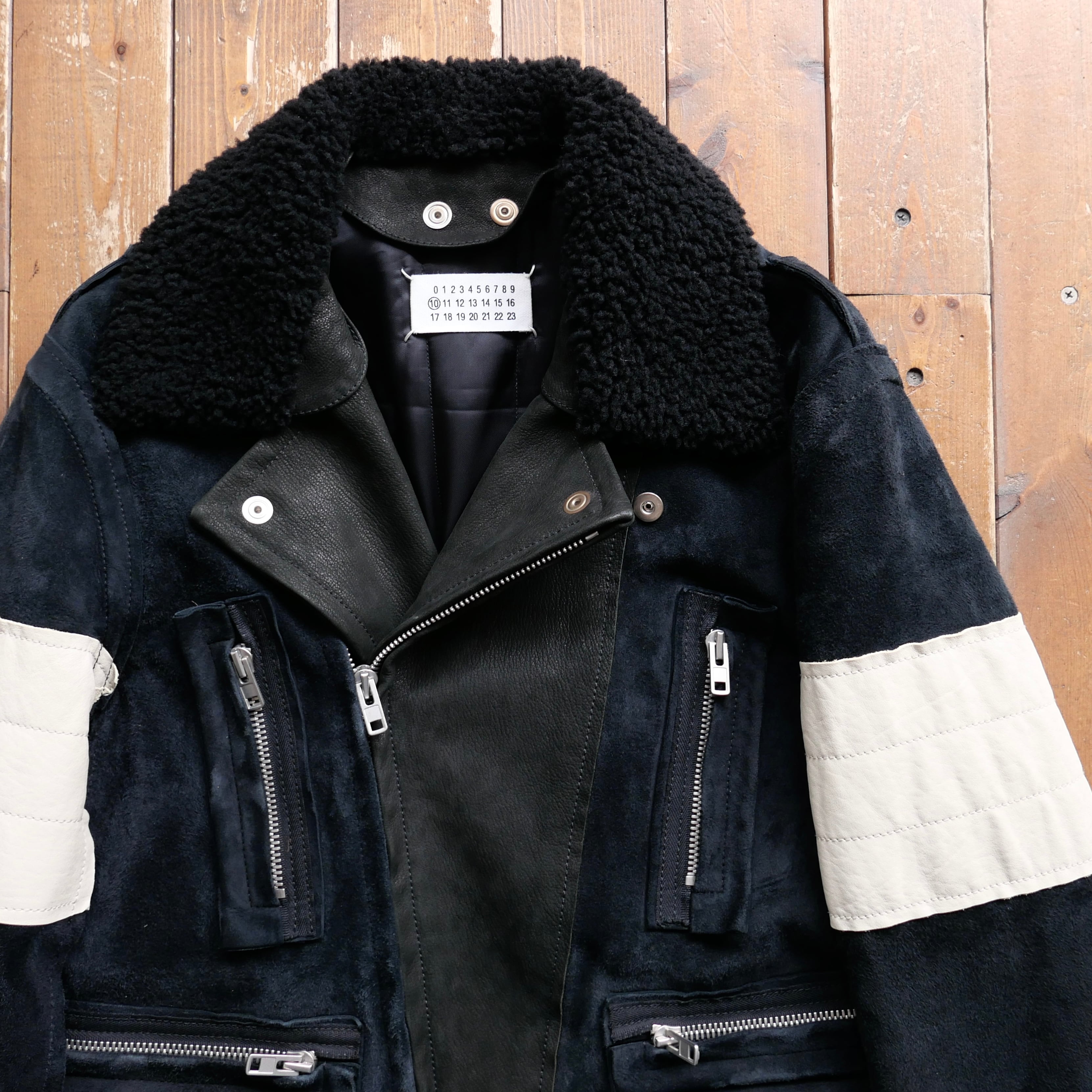 Maison Margiela 18AW SUEDE SWITCHING DOUBLE RIDERS JACKET