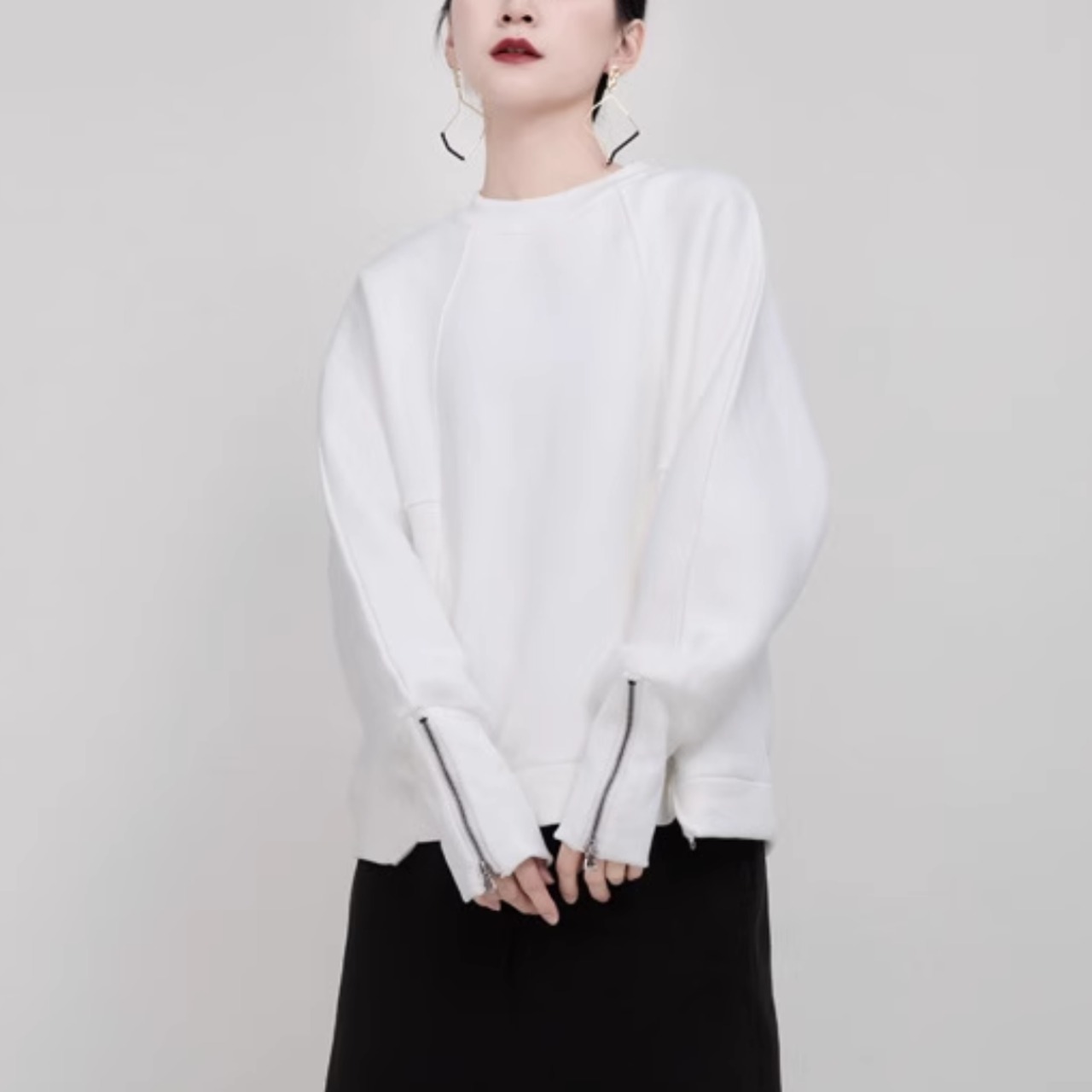 Zippered fleece pullover sweatshirt (ME113)