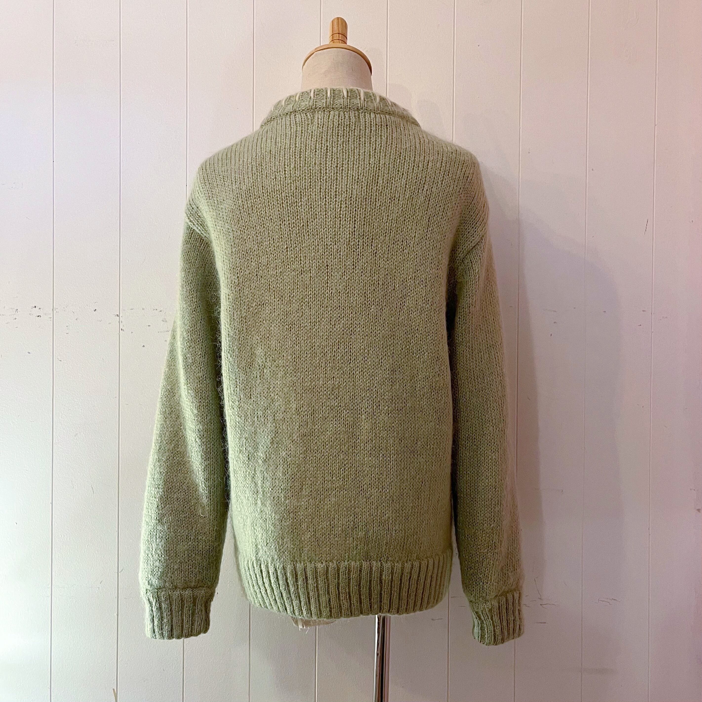light green flower diamond cardigan