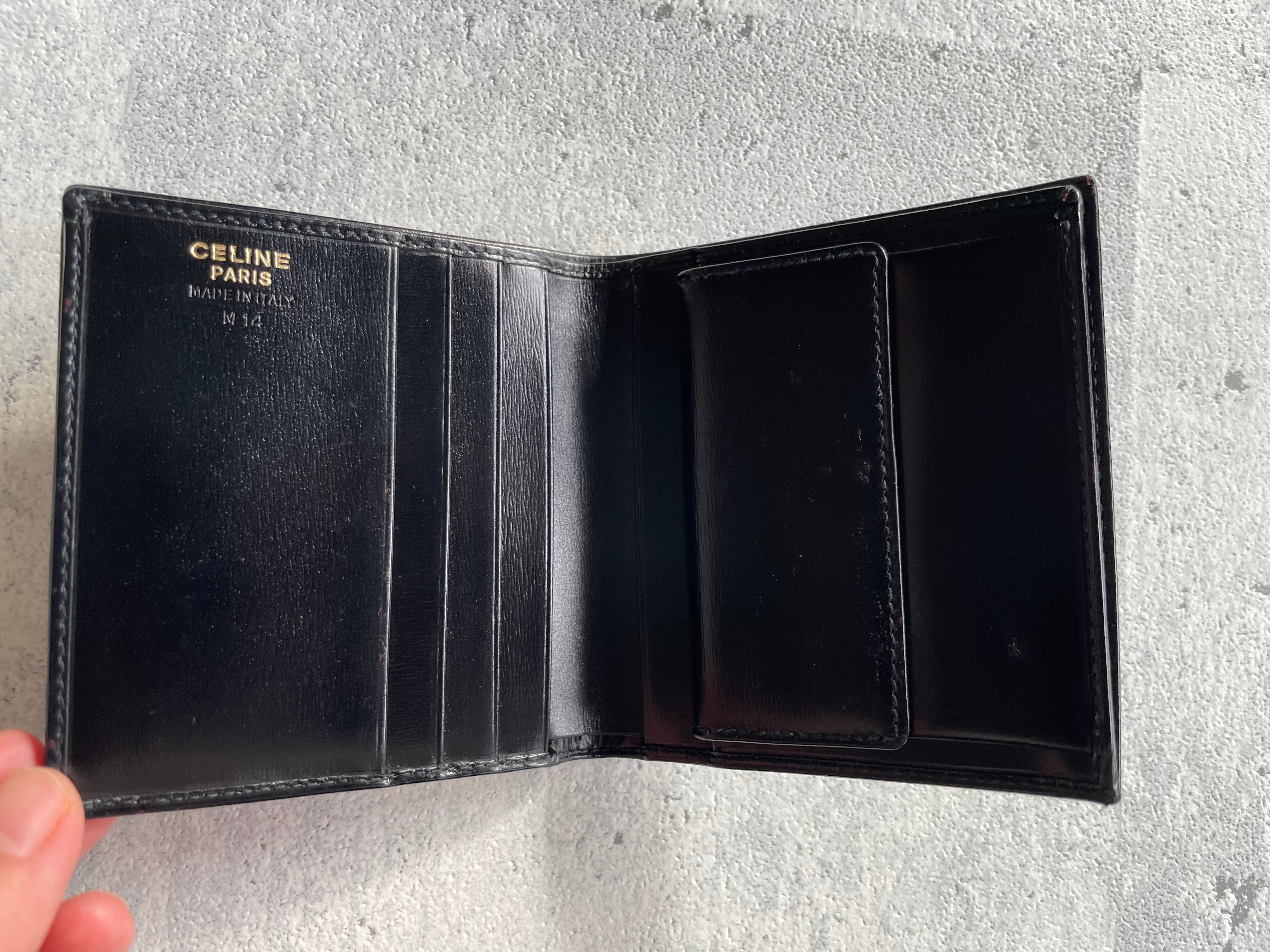 CELINE スクエアプレート 二つ折り財布 celine セリーヌ レザー 箱付き  