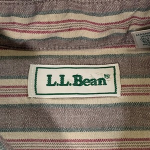 8909 L.L.Bean 長袖シャツ ストライプ ボタンダウン L