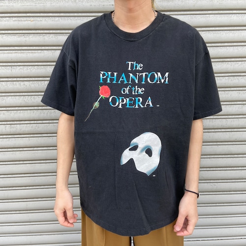 90s USA製 オペラ座の怪人 プリントTシャツ ミュージカル ブラック XL