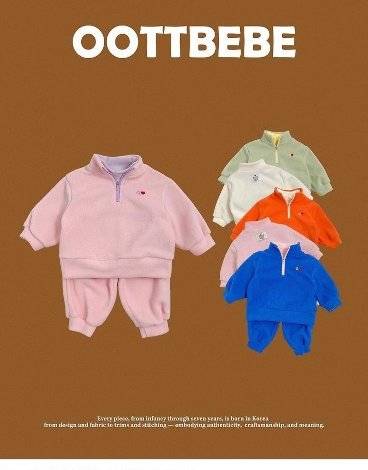 韓国子供服 / 26winter / oottbebe / ふわふわアノラック上下セット / ベビー&キッズ / 冬服 *XS~XL*