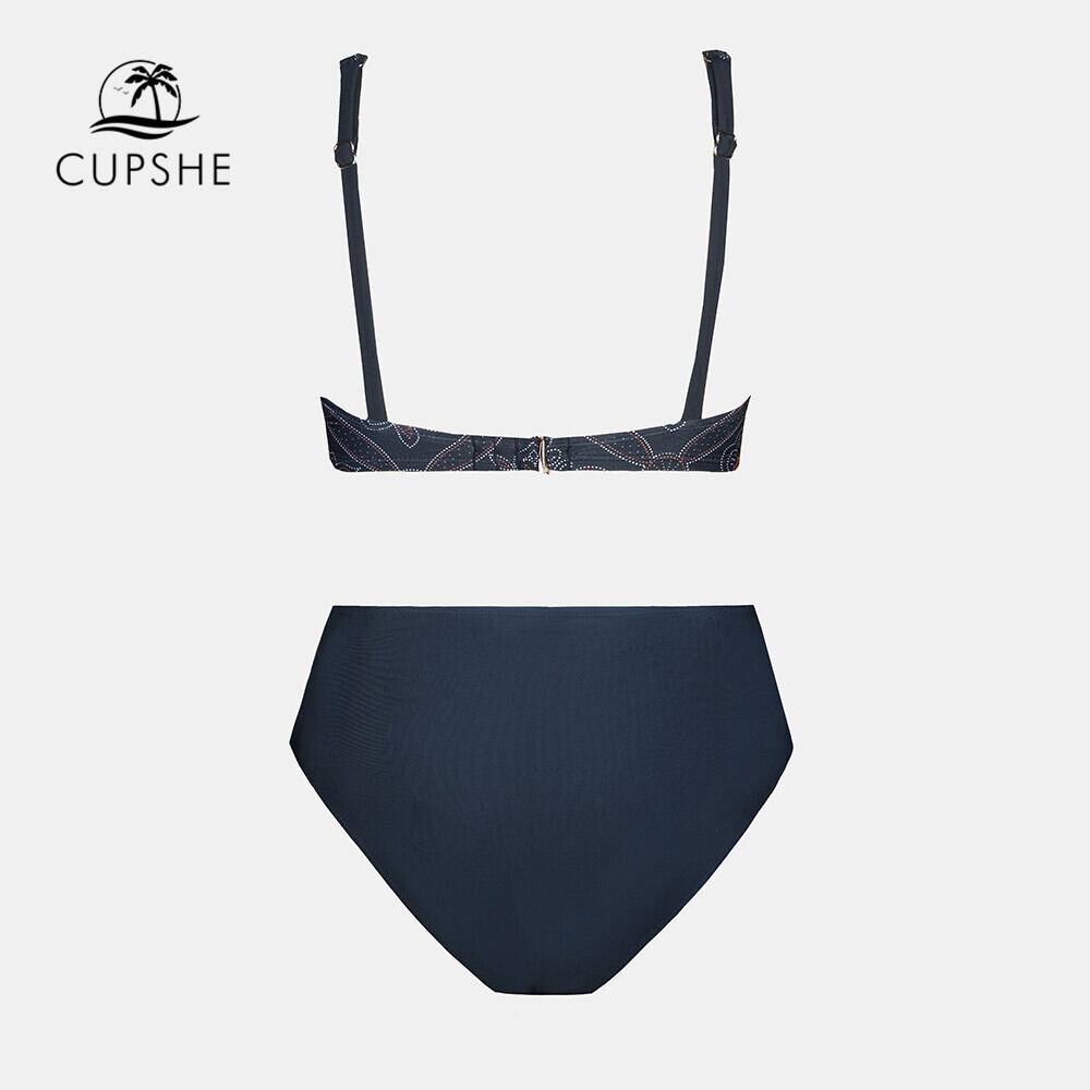 関税負担なし◆CUPSHE◆テクスチャード Vワイヤービキニセット 送料無料 CUPSHE V ワイヤーウエストビキニセット水着女性自由