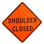 ビンテージロードサイン 路肩閉鎖中  道路標識  SHOULDER CLOSED