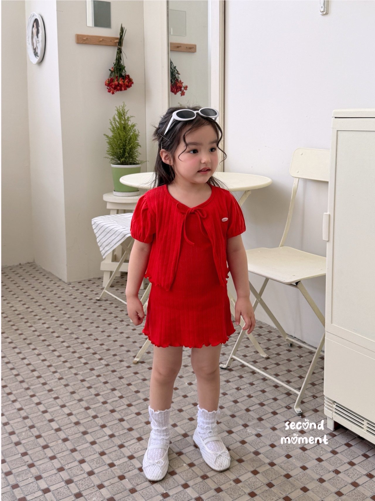 [second moment] Eyelet Dress Set-up (JS/JM/JL) / [세컨드모먼트] 아일렛원피스세트 (JS/JM/JL)