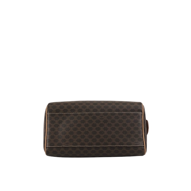 CELINE セリーヌ マカダム ショルダーバッグ ブラウン ブラゾン型押し PVC 2WAY vintage ヴィンテージ オールド h5nkpp