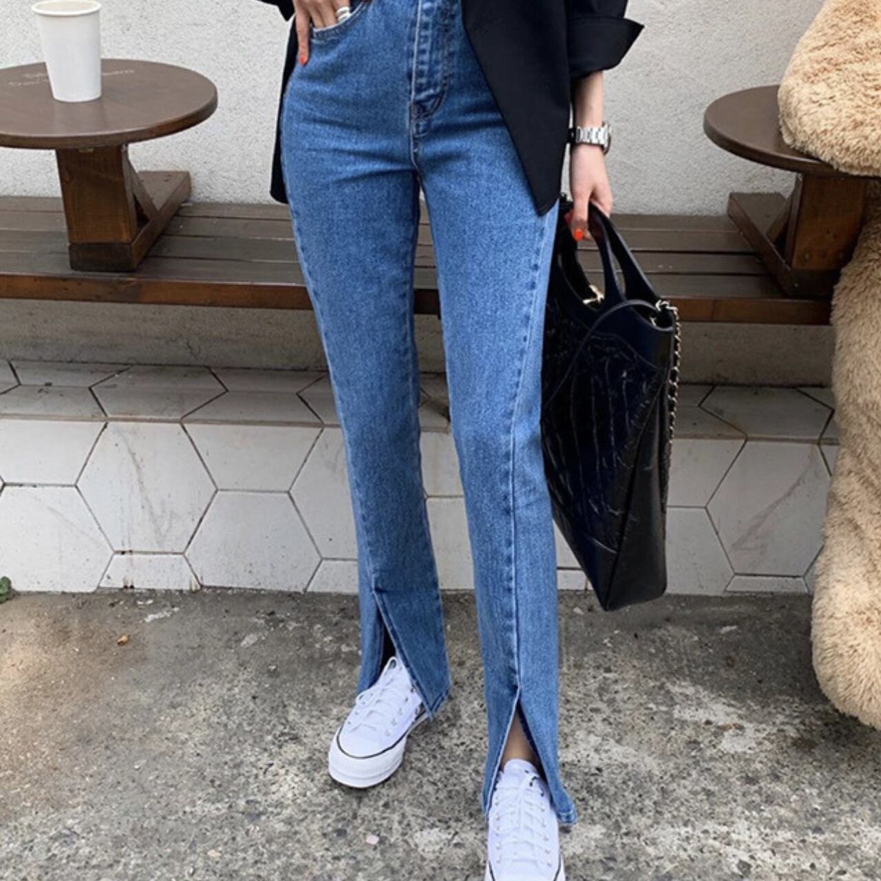 スリット フレア ハイウエスト デニム 341220