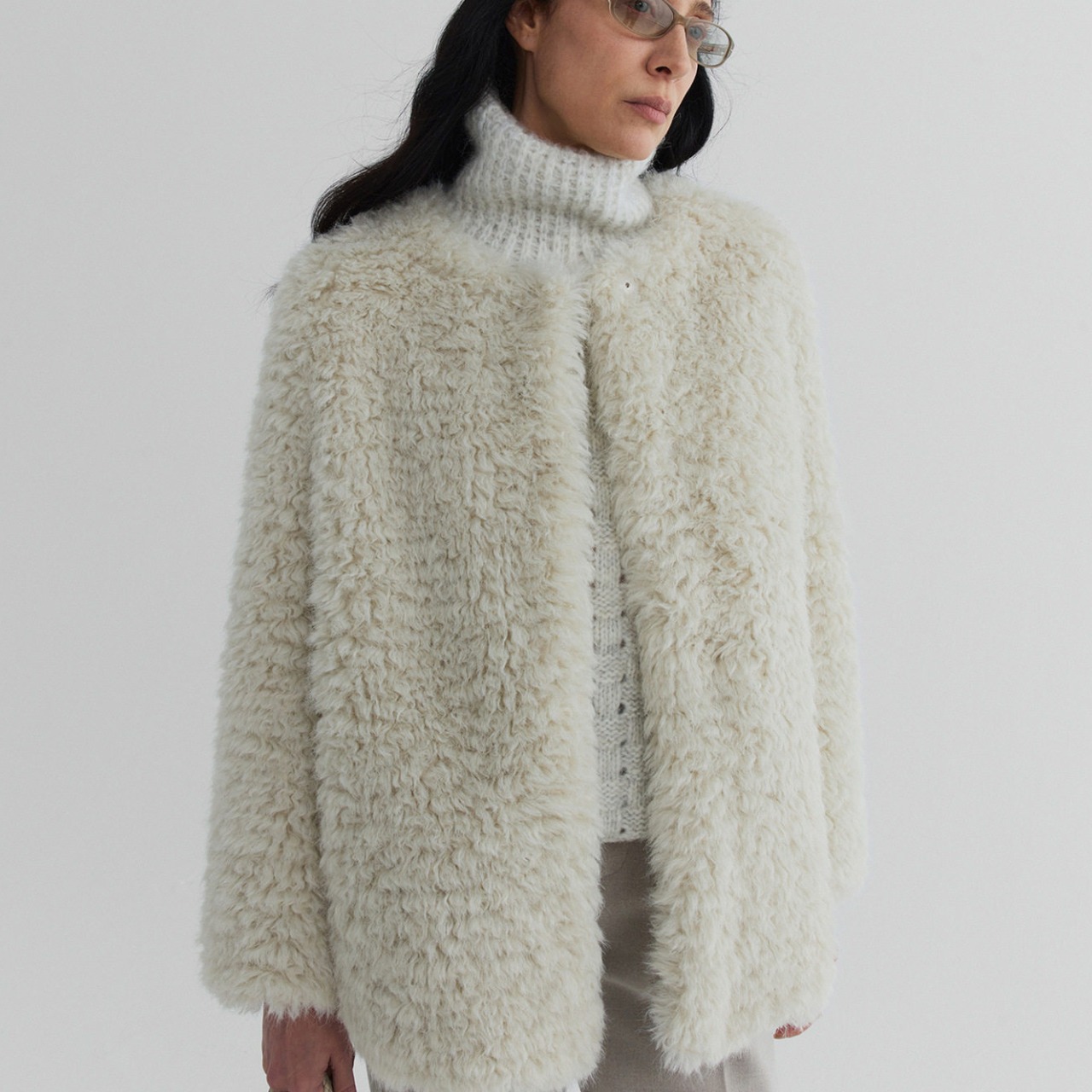 No-Collar Boa Jacket T4220