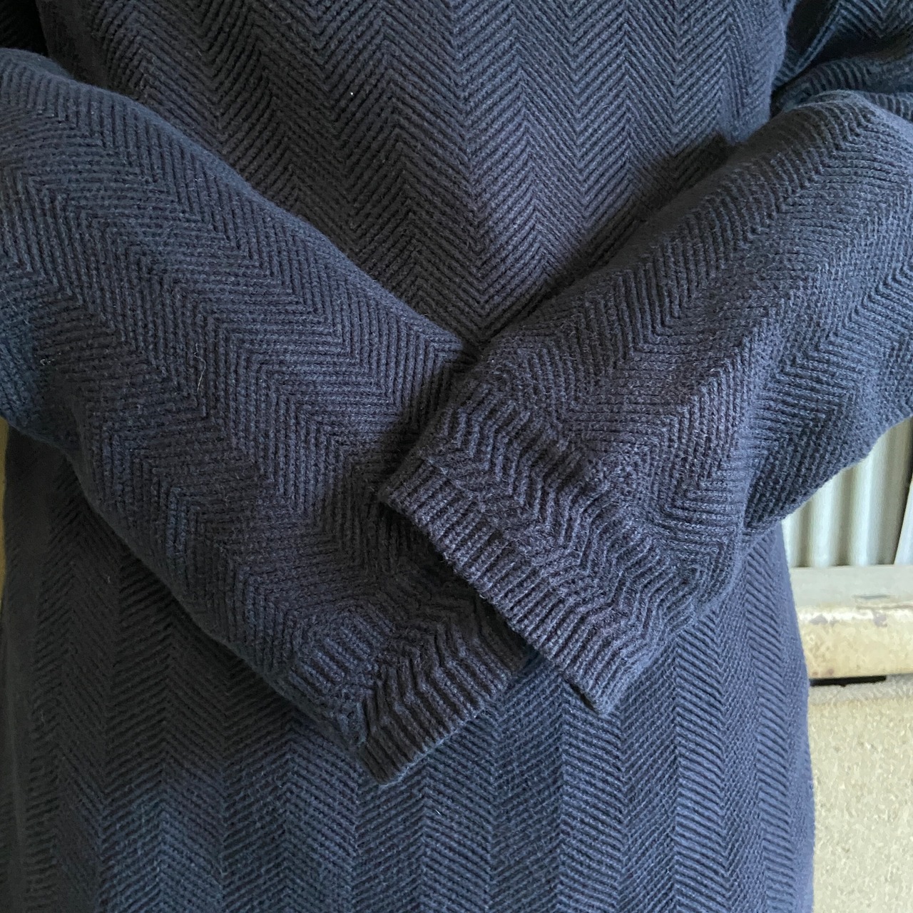 CHAPS チャップス ワンポイントロゴ刺繍 コットンニットセーター 