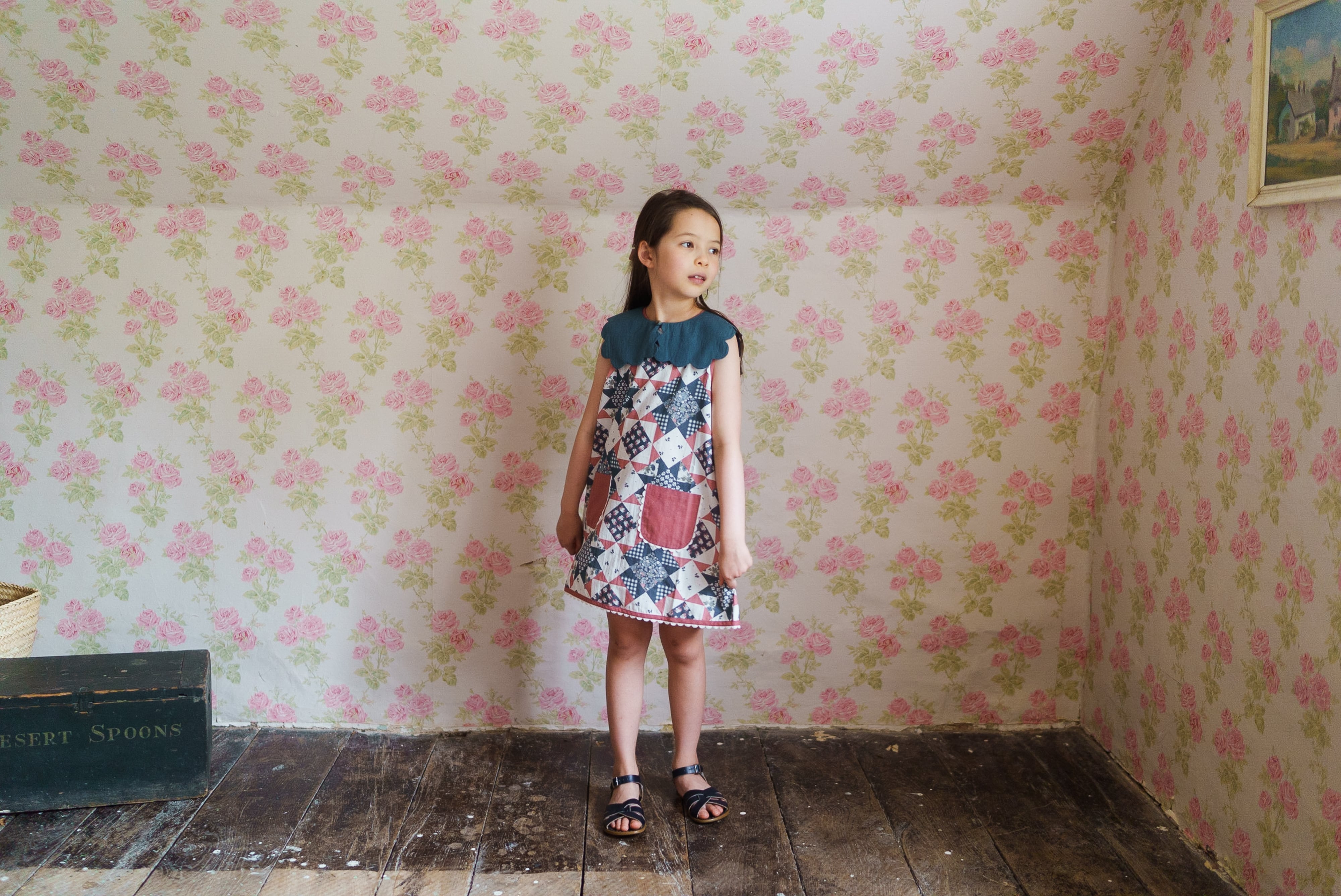 即納》Little Cotton Clothes /Hannah Dress - Patchwork Floral | mimimu