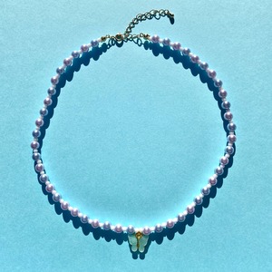 Butterfly Pearl ネックレス / Blue
