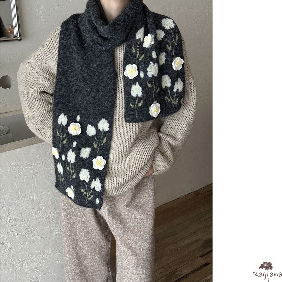 花柄パターン マフラー M 2col 250481 | Raglana