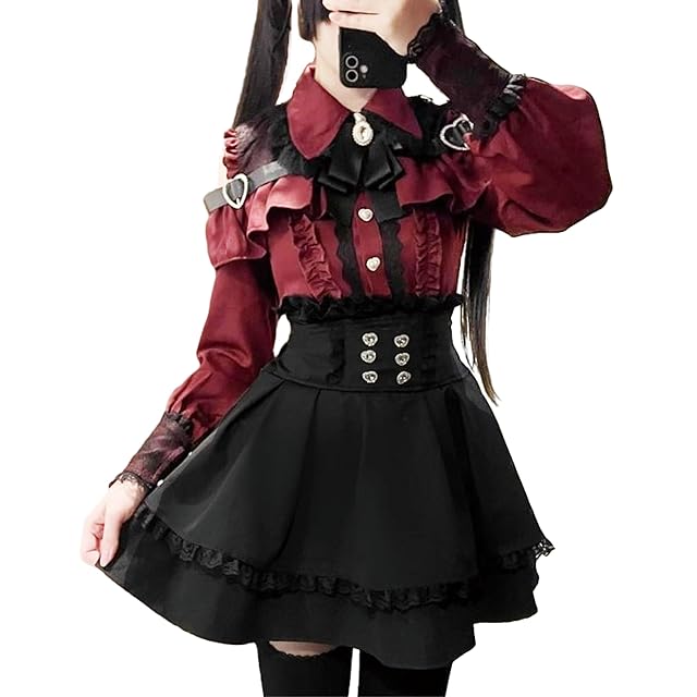 ワンピース制服 地雷 系 セットアップ 服 セットアップ 地雷系